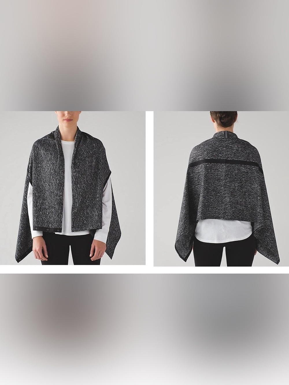 Lululemon Vinyasa Convertible Wrap Scarf Suited Jacquard Black White OS